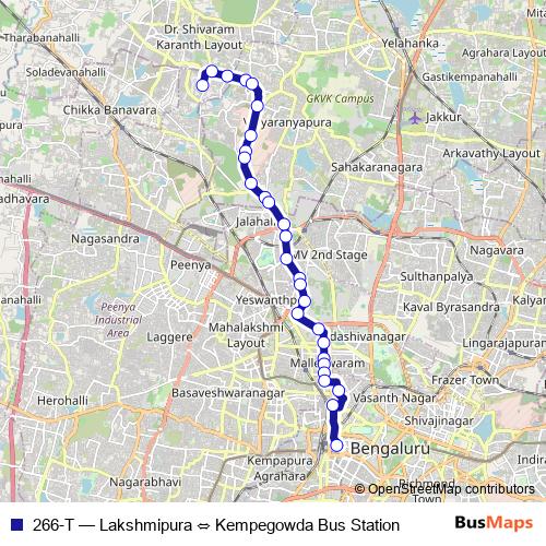 266-T bus Line Map