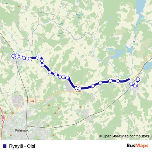Ryttylä - Oitti bus Line Map