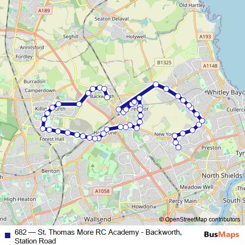 682 bus Line Map