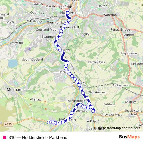 316 bus Line Map