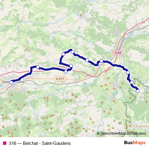 316 bus Line Map