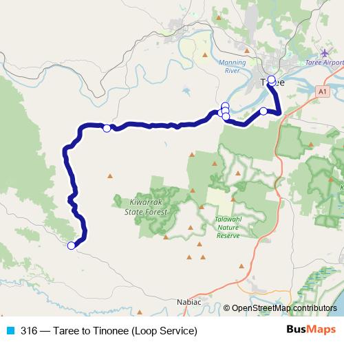 316 bus Line Map