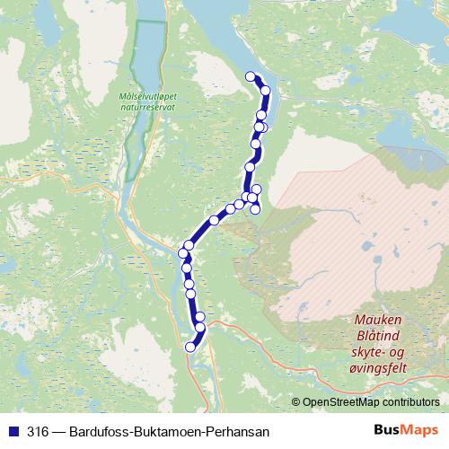 316 bus Line Map