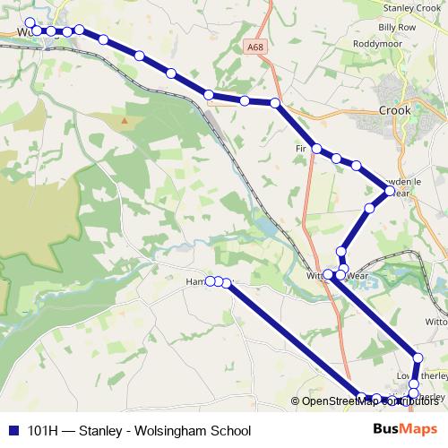 101H bus Line Map