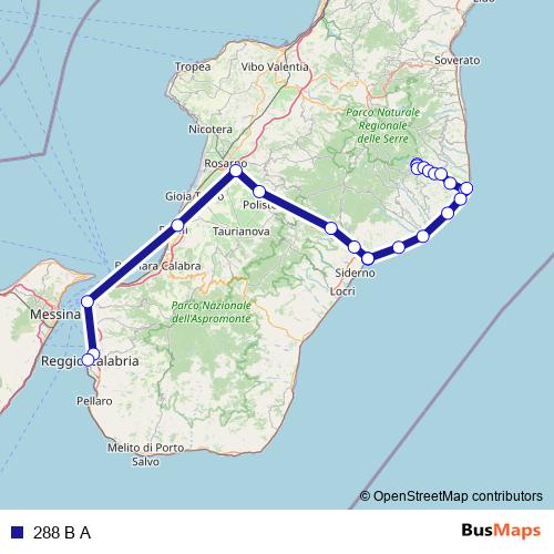 288 B A bus Line Map