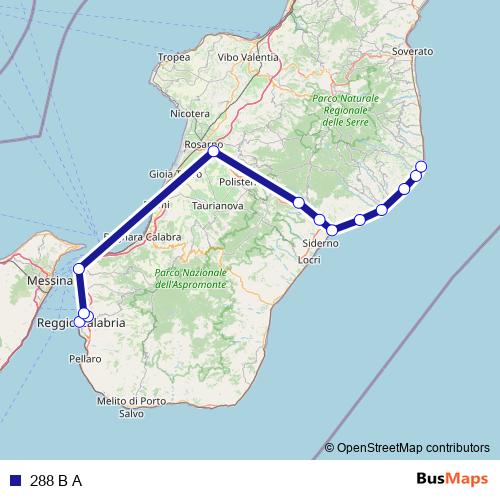288 B A bus Line Map