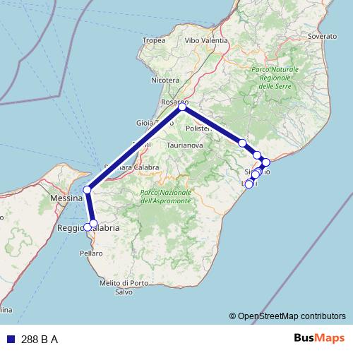 288 B A bus Line Map