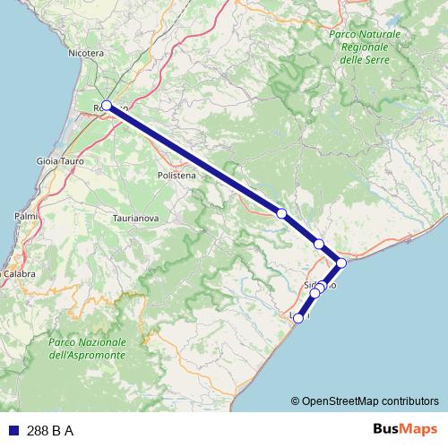 288 B A bus Line Map