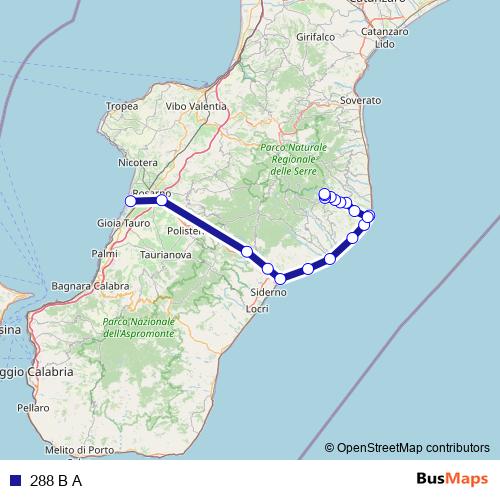 288 B A bus Line Map