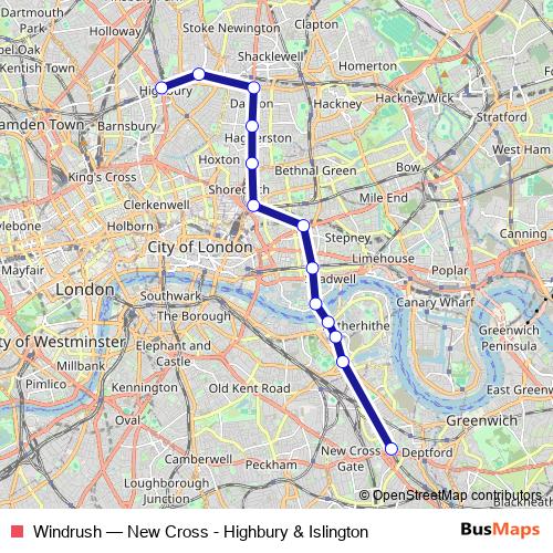 Windrush rail Line Map