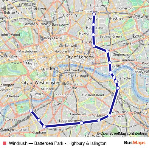 Windrush rail Line Map