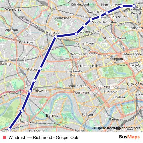 Windrush rail Line Map