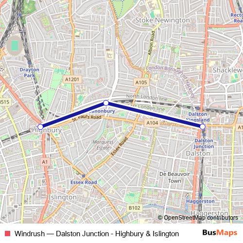 Windrush rail Line Map