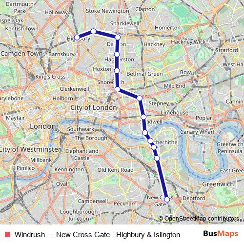 Windrush rail Line Map