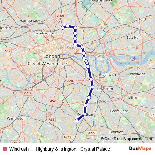 Windrush rail Line Map