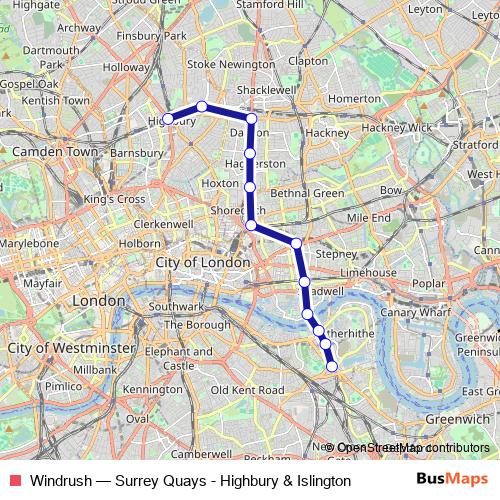 Windrush rail Line Map