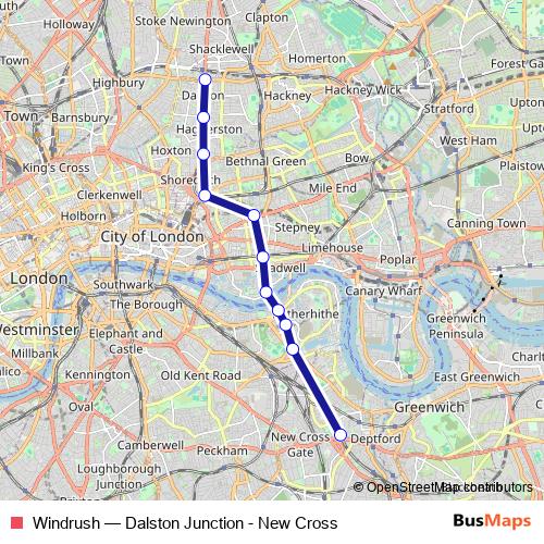 Windrush rail Line Map