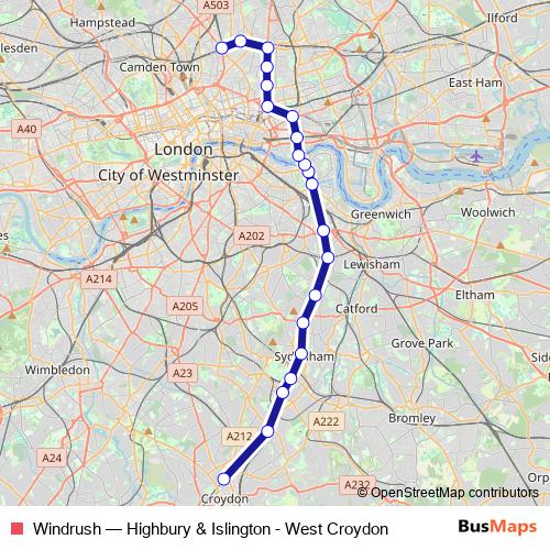 Windrush rail Line Map