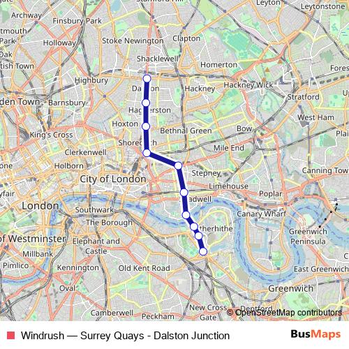 Windrush rail Line Map