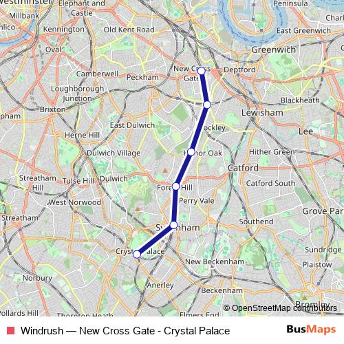 Windrush rail Line Map