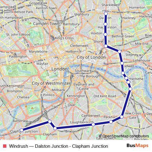 Windrush rail Line Map