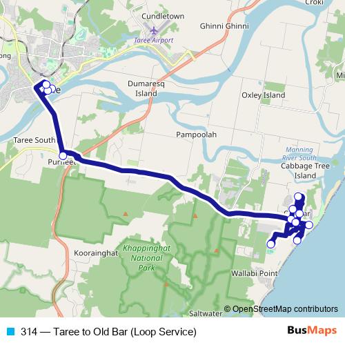 314 bus Line Map