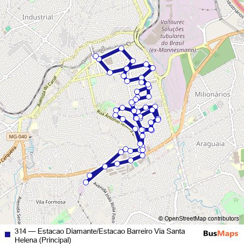 314 bus Line Map