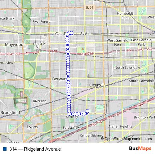 314 bus Line Map