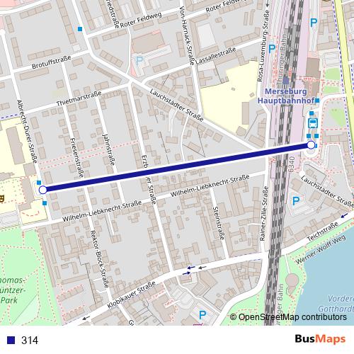 314 bus Line Map