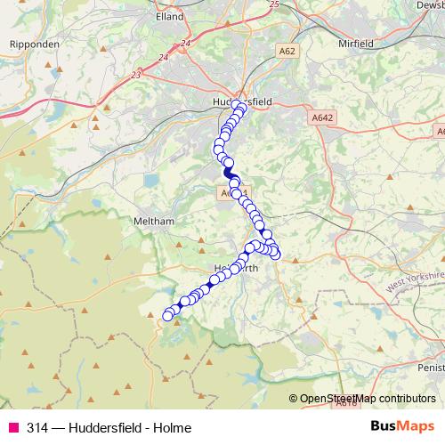 314 bus Line Map
