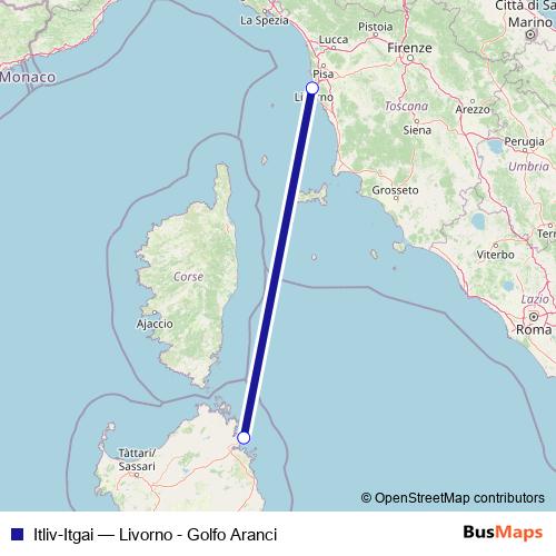 Itliv-Itgai ferry Line Map