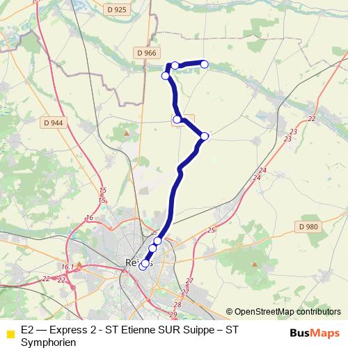 E2 bus Line Map