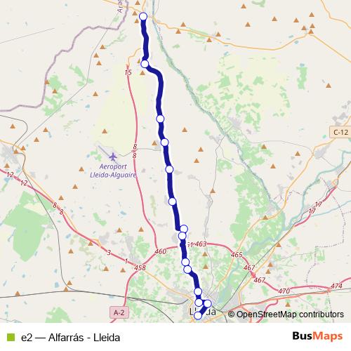 e2 bus Line Map