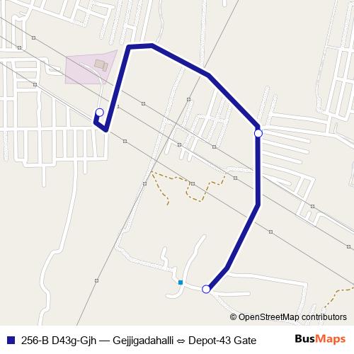 256-B D43g-Gjh bus Line Map