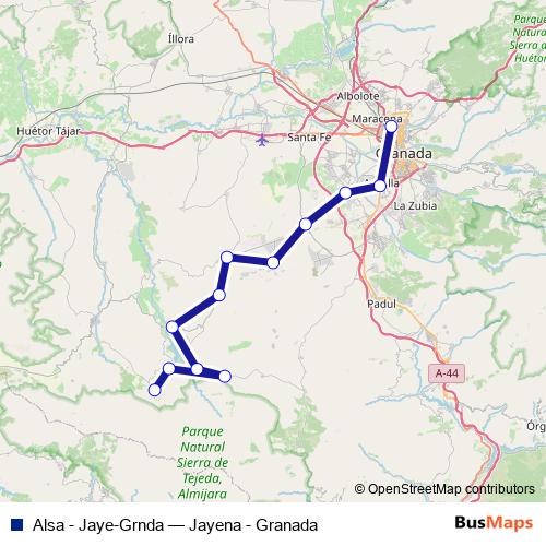 Alsa - Jaye-Grnda bus Line Map