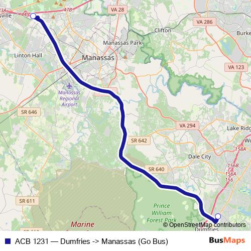 ACB 1231 bus Line Map