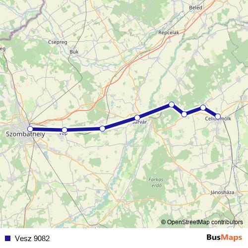 Vesz 9082 rail Line Map