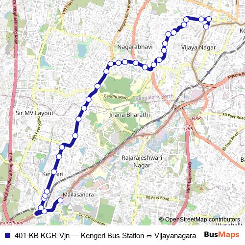 401-KB KGR-Vjn bus Line Map