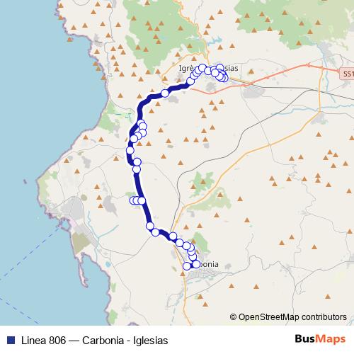 Linea 806 bus Line Map