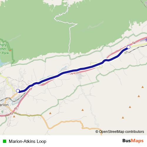 Marion-Atkins Loop bus Line Map