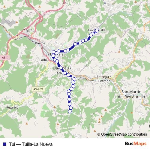 Tui bus Line Map