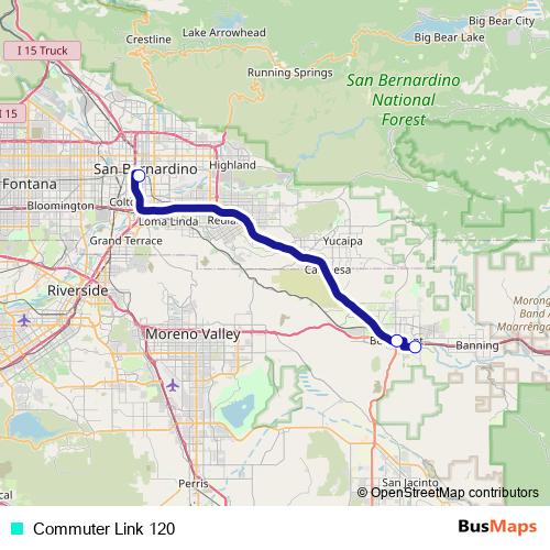 Commuter Link 120 bus Line Map