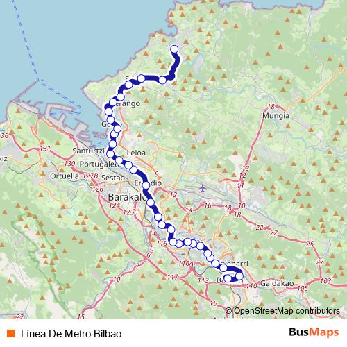 Línea De Metro Bilbao metro Line Map