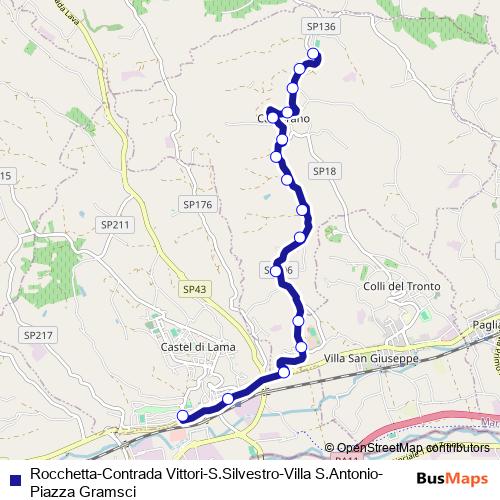 Rocchetta-Contrada Vittori-S.Silvestro-Villa S.Antonio-Piazza Gramsci bus Line Map