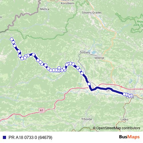 PR A18 0733 0 (64679) bus Line Map