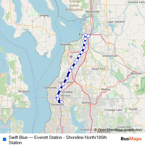 Swift Blue bus Line Map