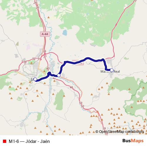 M1-6 bus Line Map