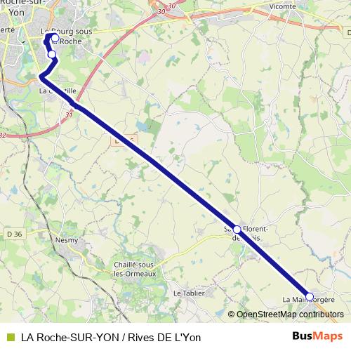 LA Roche-SUR-YON / Rives DE L'Yon bus Line Map