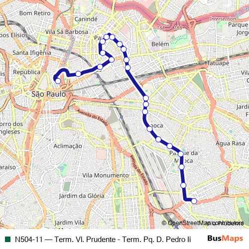 N504-11 bus Line Map
