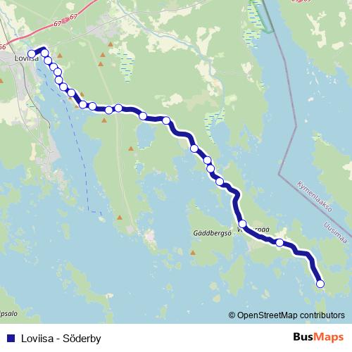 Loviisa - Söderby bus Line Map